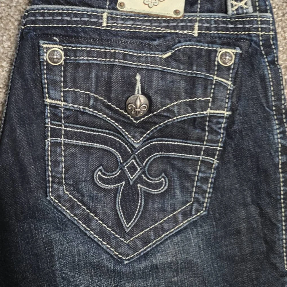 Rock Revival Men's Dark Blue Jeans - Picture 5 of 7
